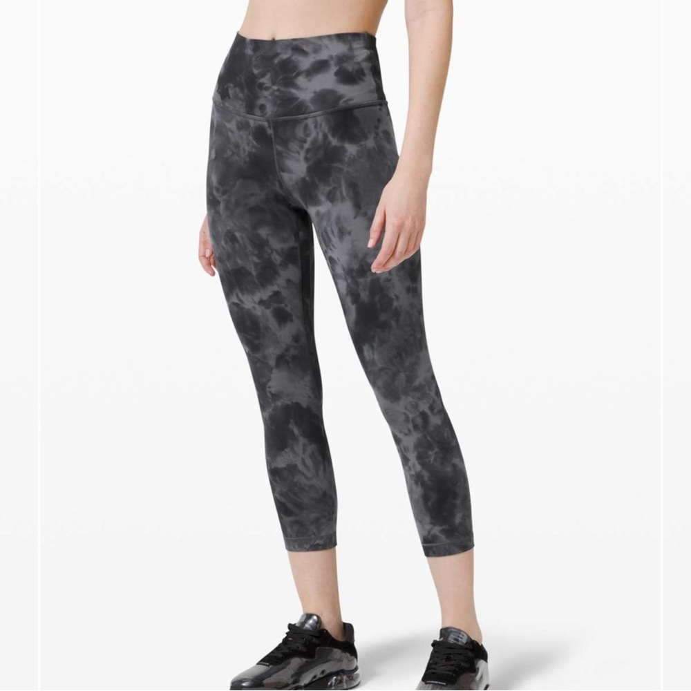 LULULEMON Align Crop 21” Diamond Dye‎  Pitch Grey Graphite Grey Size 12